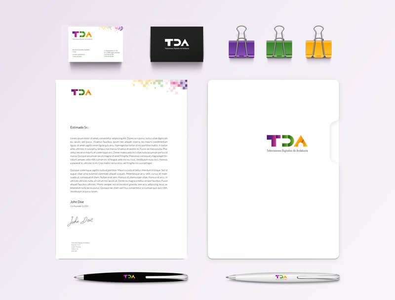 Diseño de Logotipo y papelería corporativa TDA