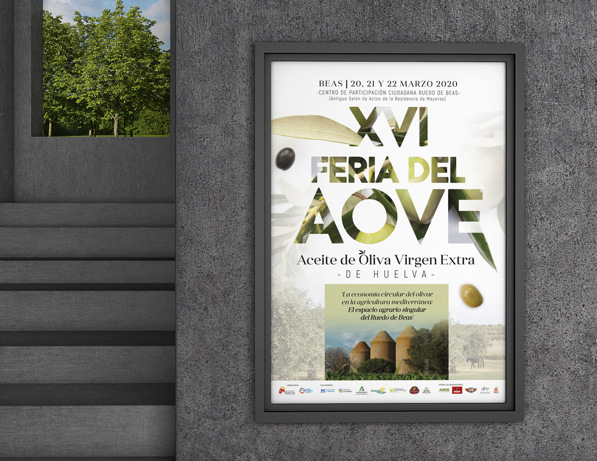Cartel de la XVI Feria del AOVE – Aceite de Oliva Virgen Extra de Huelva
